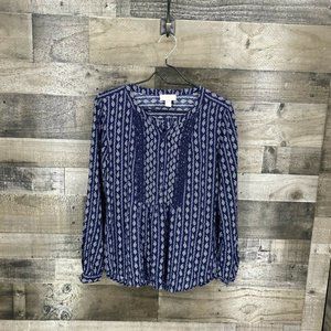 Ann Taylor Loft Long Sleeve Peasant Blouse Size S